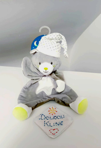 Doudou plat chat - doudou, gris