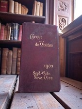 Carnet de visites 1903 vintage en cuir - Souvenir d'une époque révolue