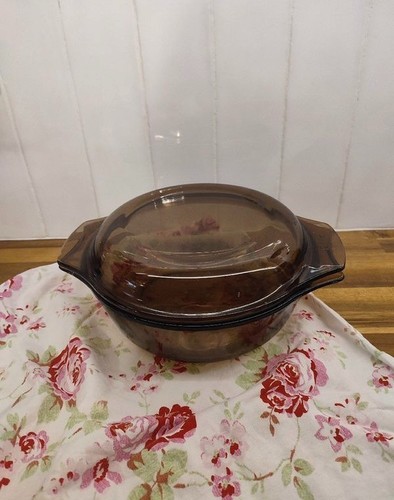 Cocotte vintage verre fumé - cocotte,