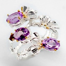 Bague en argent améthyste