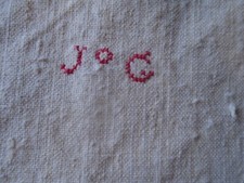 Nappe ancienne neuve lin à liteaux dite nappe de vendanges