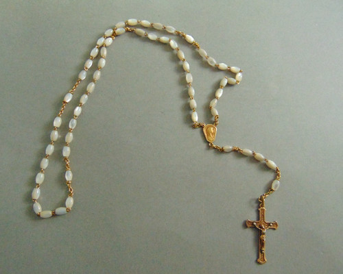 Ancien chapelet nacre - chapelet, crucifix