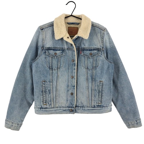 Veste trucker sherpa jean - trucker, en