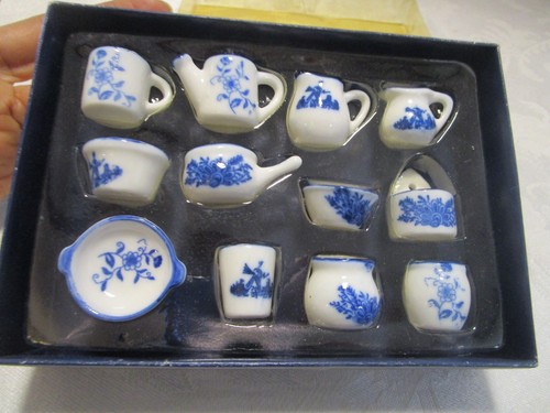 Vintage miniature doll - doll's, tea
