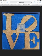 TAPIS ROBERT INDIANA LOVE en laine FAIT À LA MAIN SIGNÉ SIGNED WOOL CARPET 2006