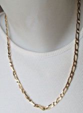 élégante Chaîne collier maille Figaro Plaqué Or poinçonné bijou vintage 2746