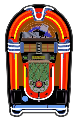 Jukebox laser cut neon image - cut,
