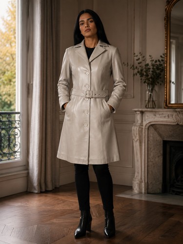 Manteau cuir femme - , en
