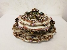 Ancien Pot Pourrie En Porcelaine Made In Italy