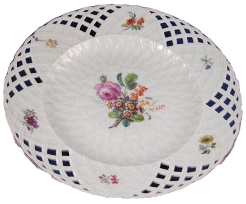 Assiette florale réticulée - florale,
