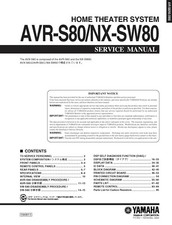 Manuel De Service Pour Yamaha AVR-S80, NX-SW80