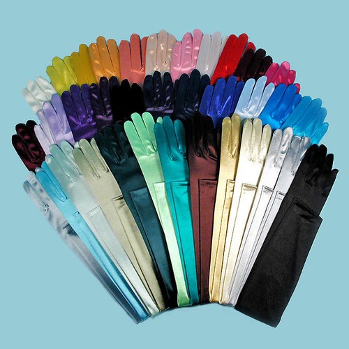 Long satin opera gloves - opera,