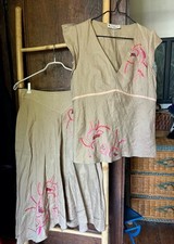 Ensemble Eté VENTILO La Colline 100% Lin Brodé T.38 Embroidered Linen Summer Set
