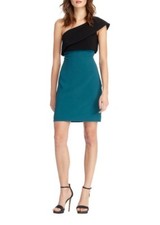 Monique Lhuillier Sash One Shoulder Dress Two Tone Size 2 NWT $595