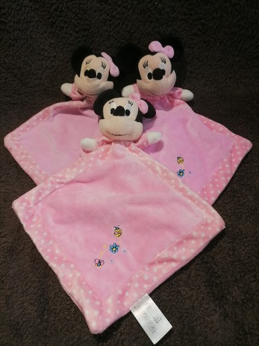 Doudou plat minnie rose pois - minnie,