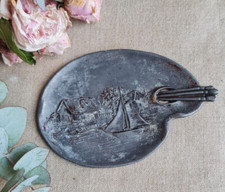 ANCIEN VIDE POCHE COUPELLE REGULE PALETTE DE PEINTURE SIGNE A.RUCHO