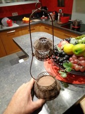 Montage Fil de Fer Art Déco pour Ancienne Lampe a Pétrole Maître Verrier Potier 