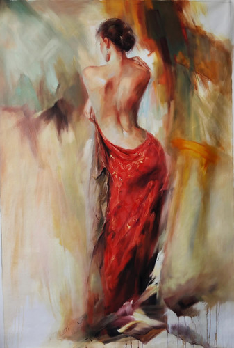 Peinture huile sur toile faite - sur,