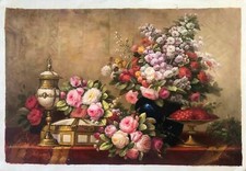 fleurs pivoines peinture huile
