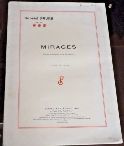 Gabriel fauré mirages - mirages, poeme