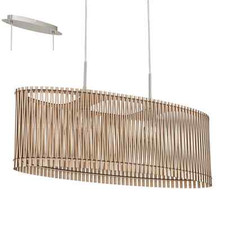 Lustre en Bois Rustique A 2 Lumières Érable Nickel GL1542