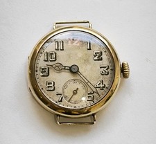 Montre Militaire Des Tranchées Guerre 14/18 En Or 14 K.