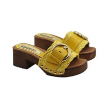 Sabots Hand Fabriqué Talon 6cm en Cuir Et Boucle Or - Made IN Italy - GG2222