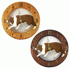 Border Collie Bois Horloge