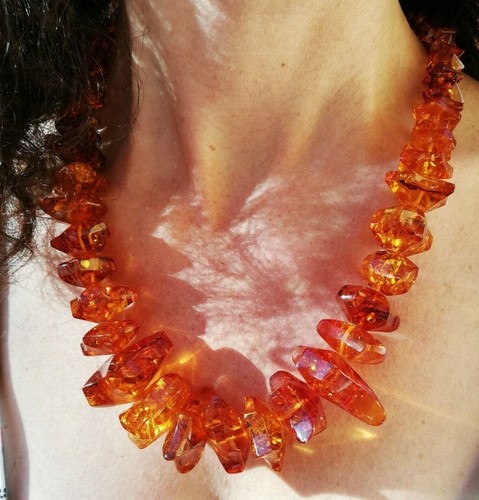 Collier ambre ancien - en,
