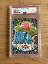 Carte Pokémon Topps Série 1 TV Animation Édition Herbizarre PSA 8 PCA POP 1