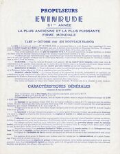 Bateaux - Catalogue Evinrude + Tarifs - Moteurs Hors-Bord - 1960 - RARE !