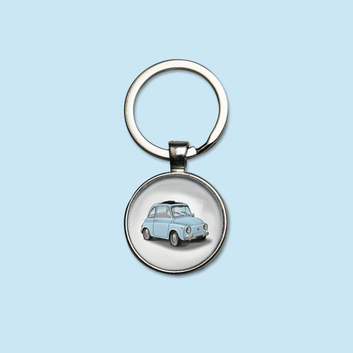 Porte clés fiat 500 bleu - fiat, l
