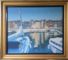 Huile Sur Toile Del Walker Port D'Honfleur