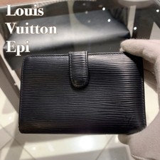(Auth) Louis Vuitton Epi cuir double pli compact avec boîte LV