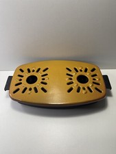 Ancien Chauffe-Plat Vintage en Fonte Émaillée - Camping - Réchaud à Bougie