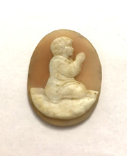 Ancien élément pour collier ou broche Camée coquille Enfant bébé