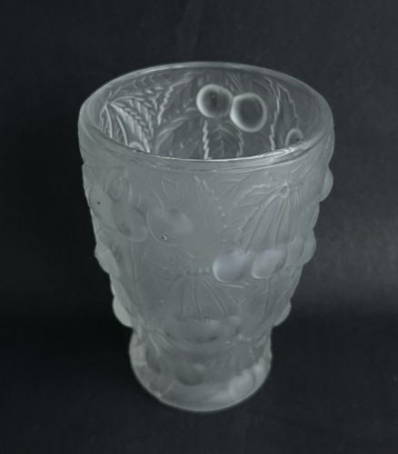 Ancien vase verre givré - , art