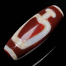 1,6 "Tibétain agate sculpture bouteille motif Dzi perle Tianzhu Pendentif