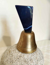 cloche sonnette de table en bronze et agate rare vintage
