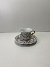 Tasse et Soucoupe Miniature de Collection en Porcelaine - Décoration Florale