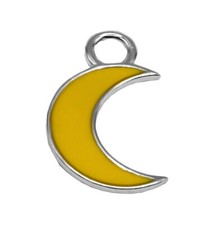 Pendentif Grande Lune Jaune En Argent 925 - Collection Hoops