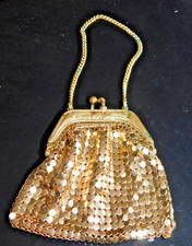 Bourse AUMONIERE mailles métal doré chainette vintage EXCELLENT ETAT