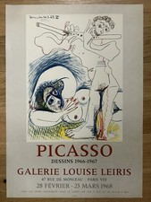 PICASSO Affiche Originale Exposition Galerie Louise LEIRIS 1968 Imp. MOURLOT