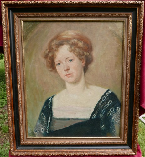 Portrait femme ecole belge - de,