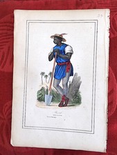 23 Gravure Originale vers 1850 VOYAGE COSTUME Brésil Nègre Planteur   3