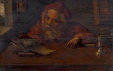 Tableau peinture ancienne Saint Jérôme XVIIe École Flamande