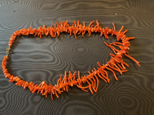 Collier ancien corail rouge - collier, en