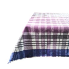 Nappe rectangulaire en coton teint en fil bleu EVAN