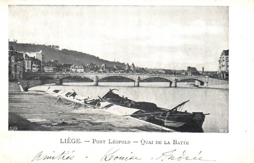 Cpa liege pont - léopold,
