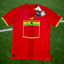 Maillot Ghana Extérieur 2022/23 PUMA Soccer Jersey Rouge BNWT Homme Medium